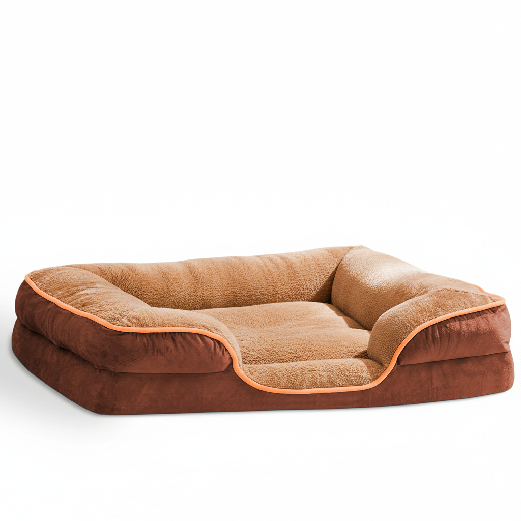 Memory Foam Pet Bed For Small Dogs & Cats With Washable Removable Cover Non-Slip Base Waterproof Liner