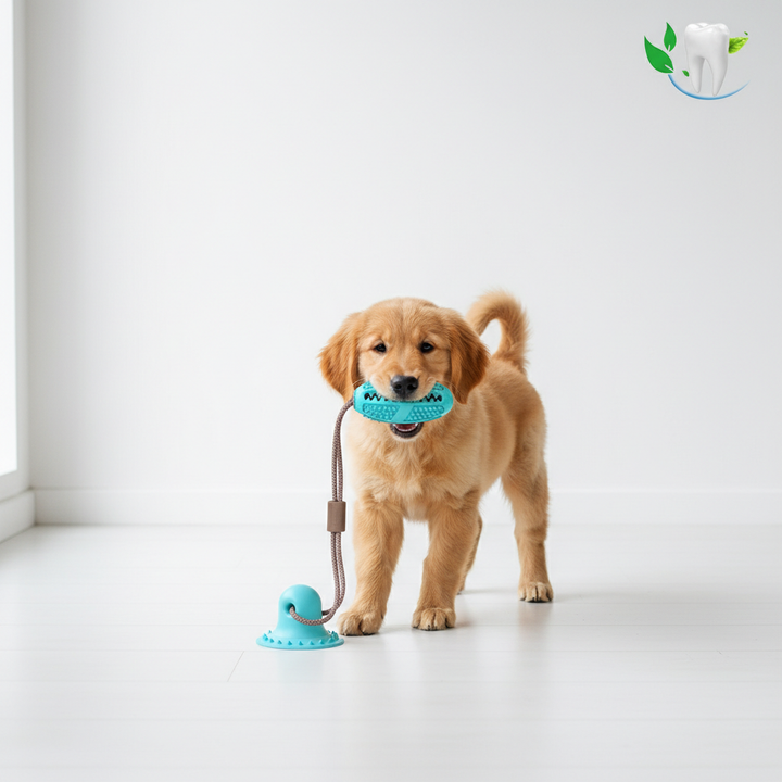 Dog Toys Silicon Suction Cup Tug Interactive Dog Ball Toy For Pet Chew Bite Tooth Cleaning Toothbrush Feeding Pet Supplies