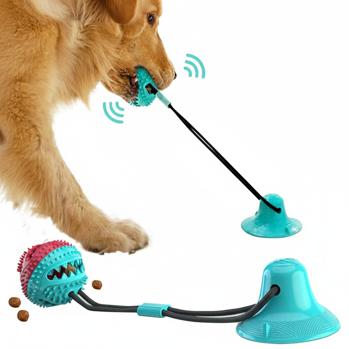 Dog Toys Silicon Suction Cup Tug Interactive Dog Ball Toy For Pet Chew Bite Tooth Cleaning Toothbrush Feeding Pet Supplies