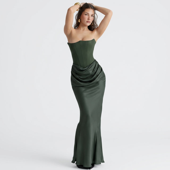 Slim Tube Top Long Dress Sexy Fashion Bandeau Backless Party Evening Dresses For Women Clothing