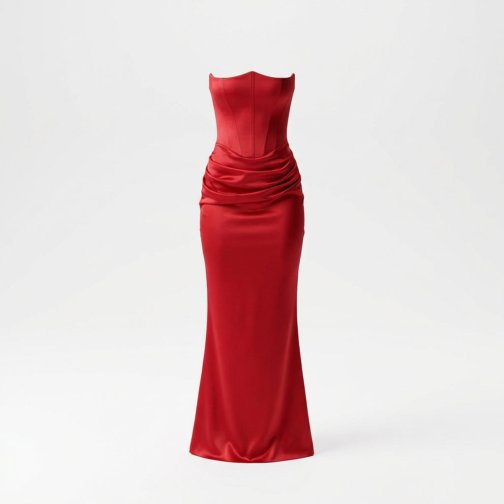 Slim Tube Top Long Dress Sexy Fashion Bandeau Backless Party Evening Dresses For Women Clothing