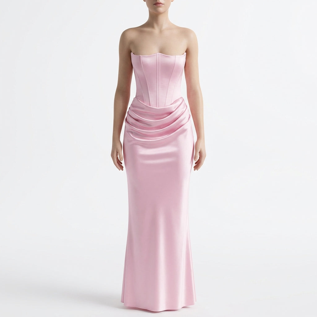 Slim Tube Top Long Dress Sexy Fashion Bandeau Backless Party Evening Dresses For Women Clothing