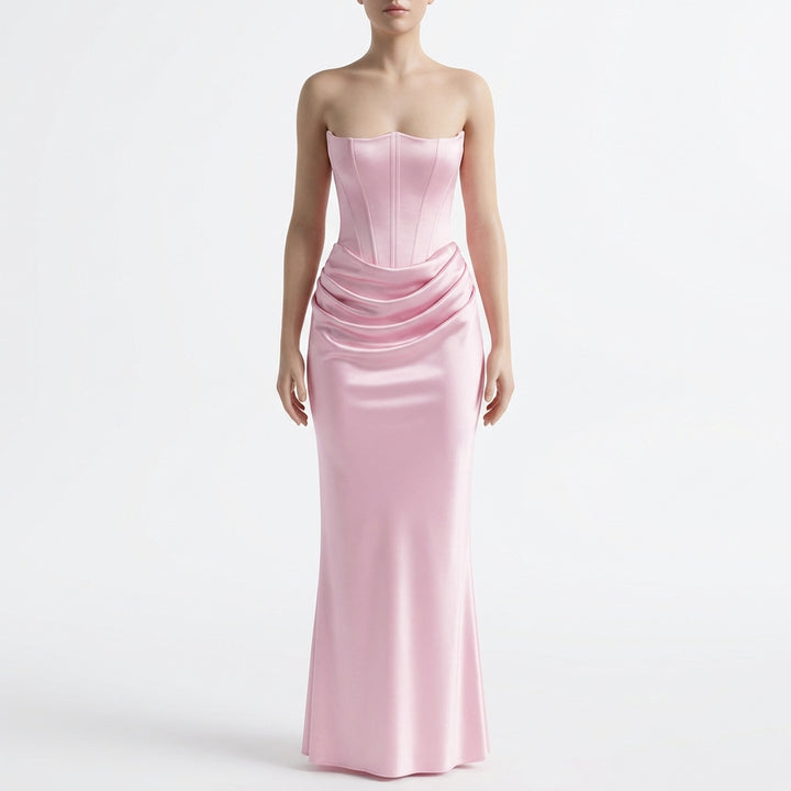Slim Tube Top Long Dress Sexy Fashion Bandeau Backless Party Evening Dresses For Women Clothing