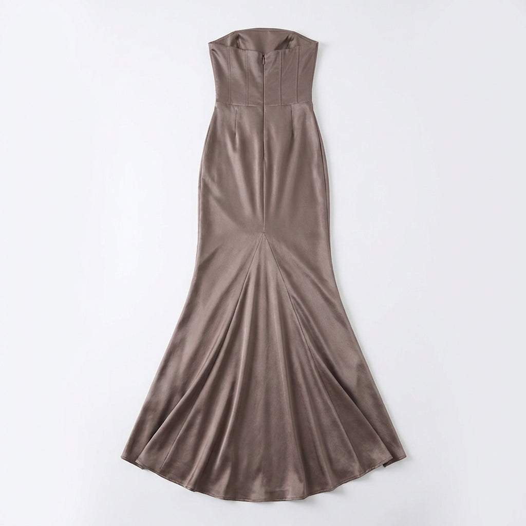 Slim Tube Top Long Dress Sexy Fashion Bandeau Backless Party Evening Dresses For Women Clothing