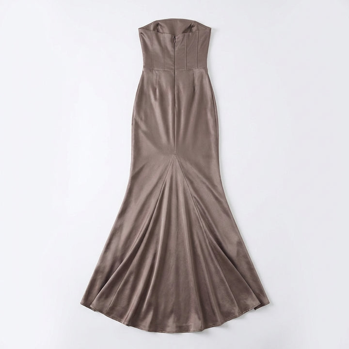 Slim Tube Top Long Dress Sexy Fashion Bandeau Backless Party Evening Dresses For Women Clothing