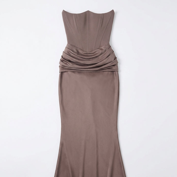 Slim Tube Top Long Dress Sexy Fashion Bandeau Backless Party Evening Dresses For Women Clothing