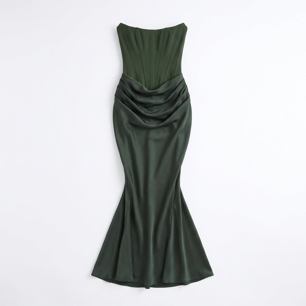 Slim Tube Top Long Dress Sexy Fashion Bandeau Backless Party Evening Dresses For Women Clothing