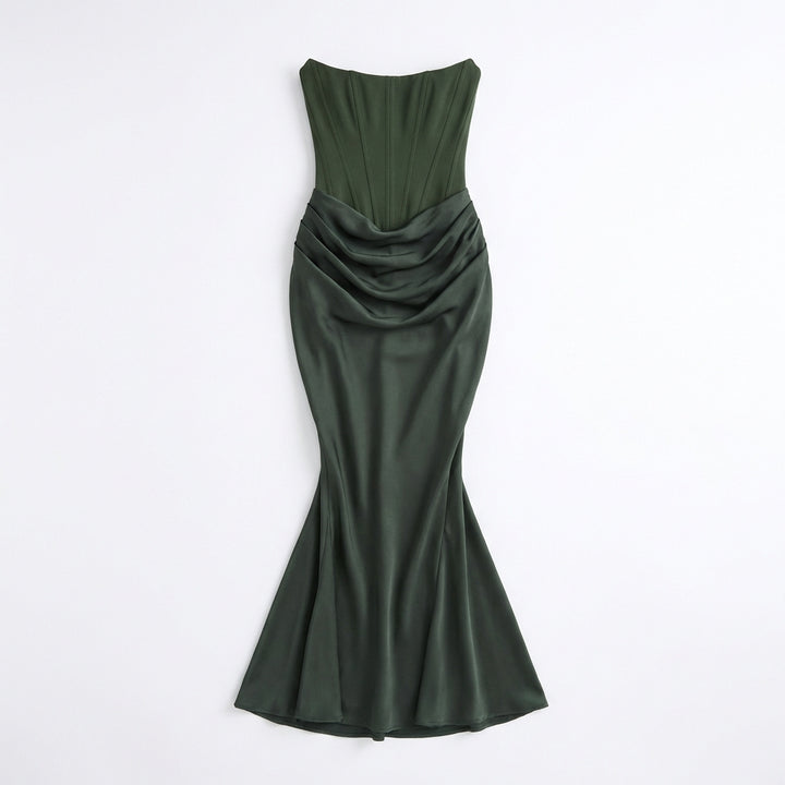 Slim Tube Top Long Dress Sexy Fashion Bandeau Backless Party Evening Dresses For Women Clothing