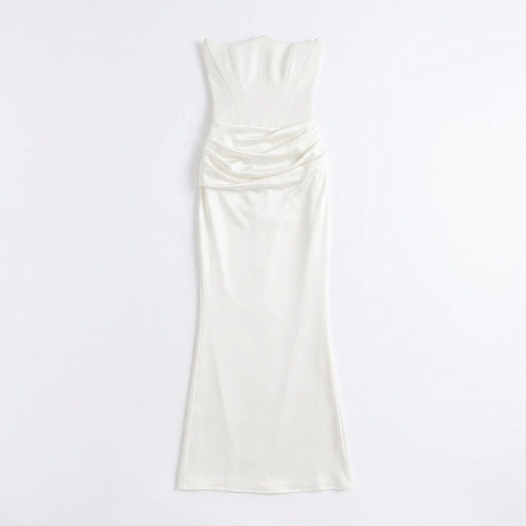 Slim Tube Top Long Dress Sexy Fashion Bandeau Backless Party Evening Dresses For Women Clothing