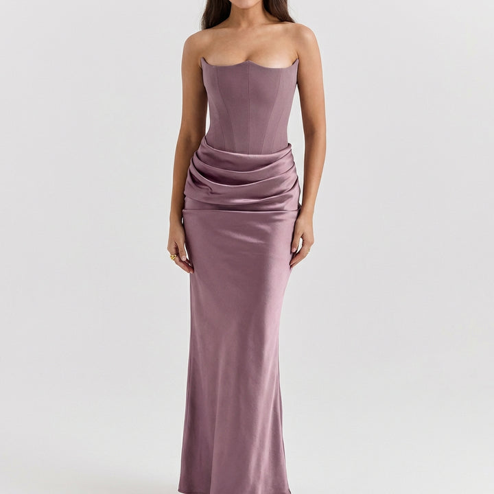 Slim Tube Top Long Dress Sexy Fashion Bandeau Backless Party Evening Dresses For Women Clothing