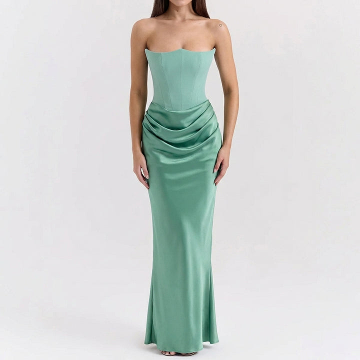 Slim Tube Top Long Dress Sexy Fashion Bandeau Backless Party Evening Dresses For Women Clothing