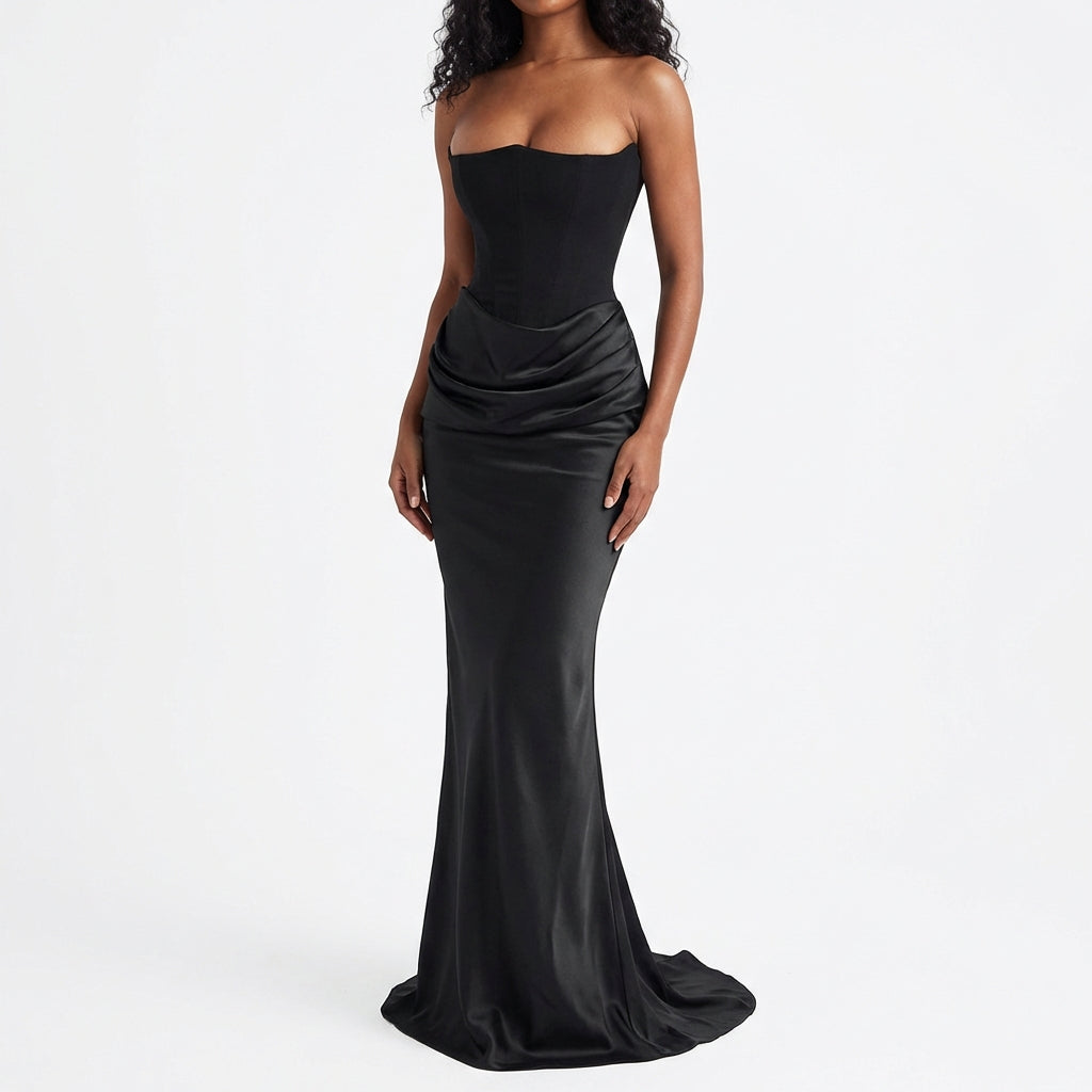 Slim Tube Top Long Dress Sexy Fashion Bandeau Backless Party Evening Dresses For Women Clothing