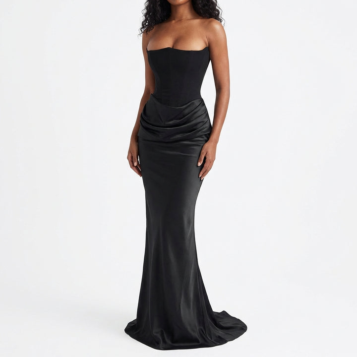 Slim Tube Top Long Dress Sexy Fashion Bandeau Backless Party Evening Dresses For Women Clothing