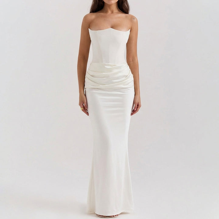 Slim Tube Top Long Dress Sexy Fashion Bandeau Backless Party Evening Dresses For Women Clothing
