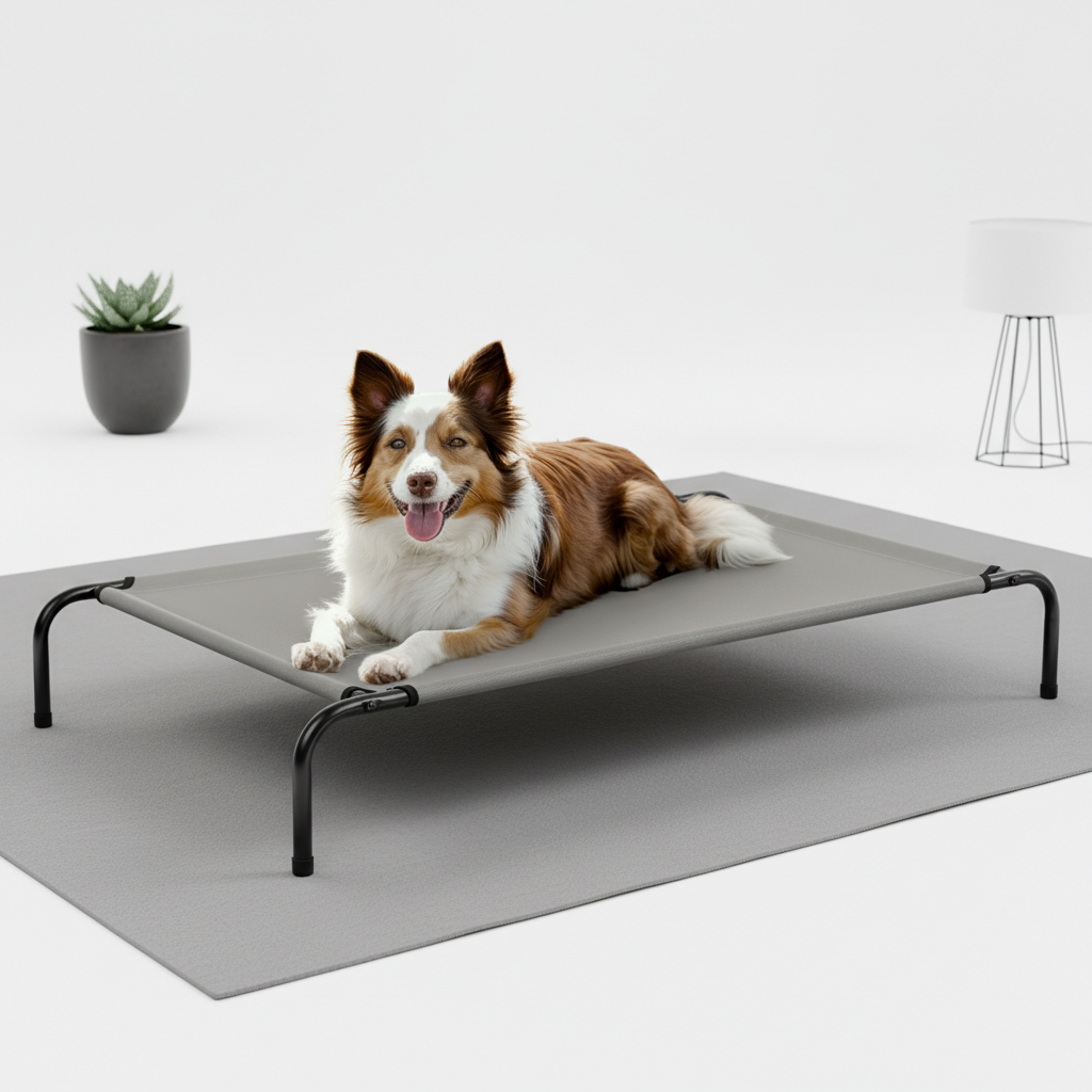 Raised Cooling Dog Bed – Elevated Pet Cot for Small; Medium Dogs