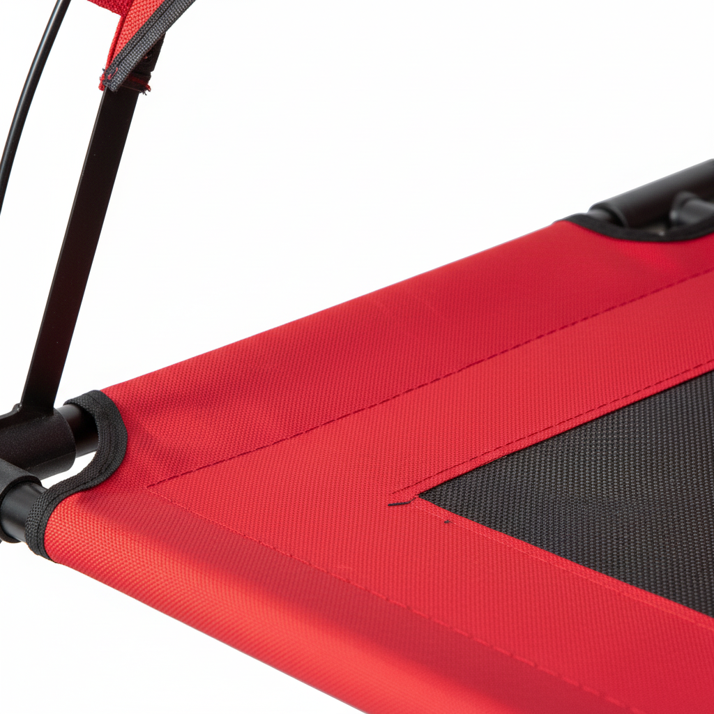 48" x 36" Elevated Portable Dog Cot Cooling Pet Bed with UV Protection Canopy Shade, Red