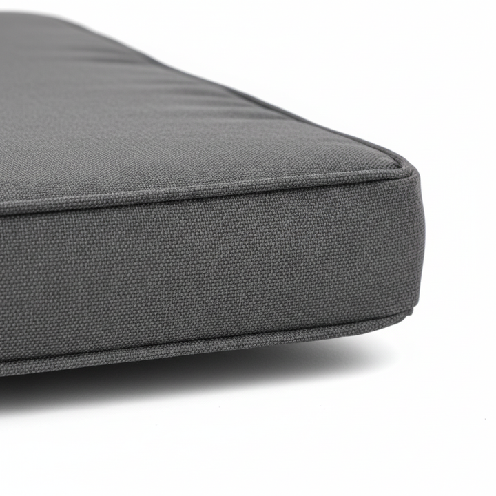 Wicker Dog House Elevated Raised Rattan Bed with Removable Cushion Lounge, Charcoal Gray