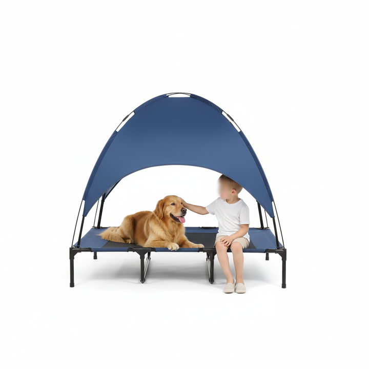 Elevated Pet Bed with Canopy for Large Dogs