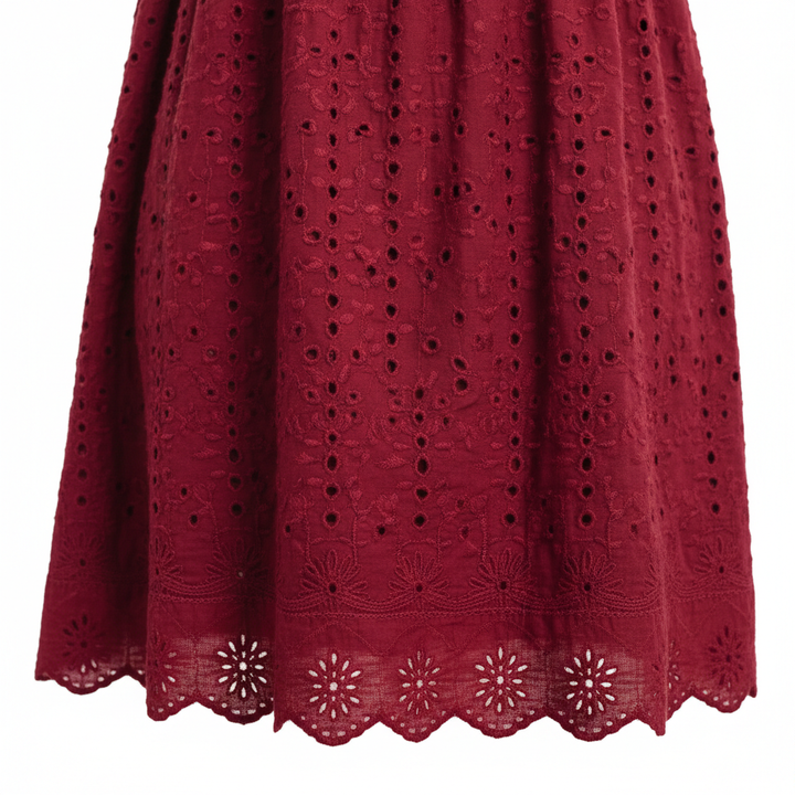 Lace Dresses With Pocket Summer Sleeveless Jacquard Cutout V-Neck Beach Dress