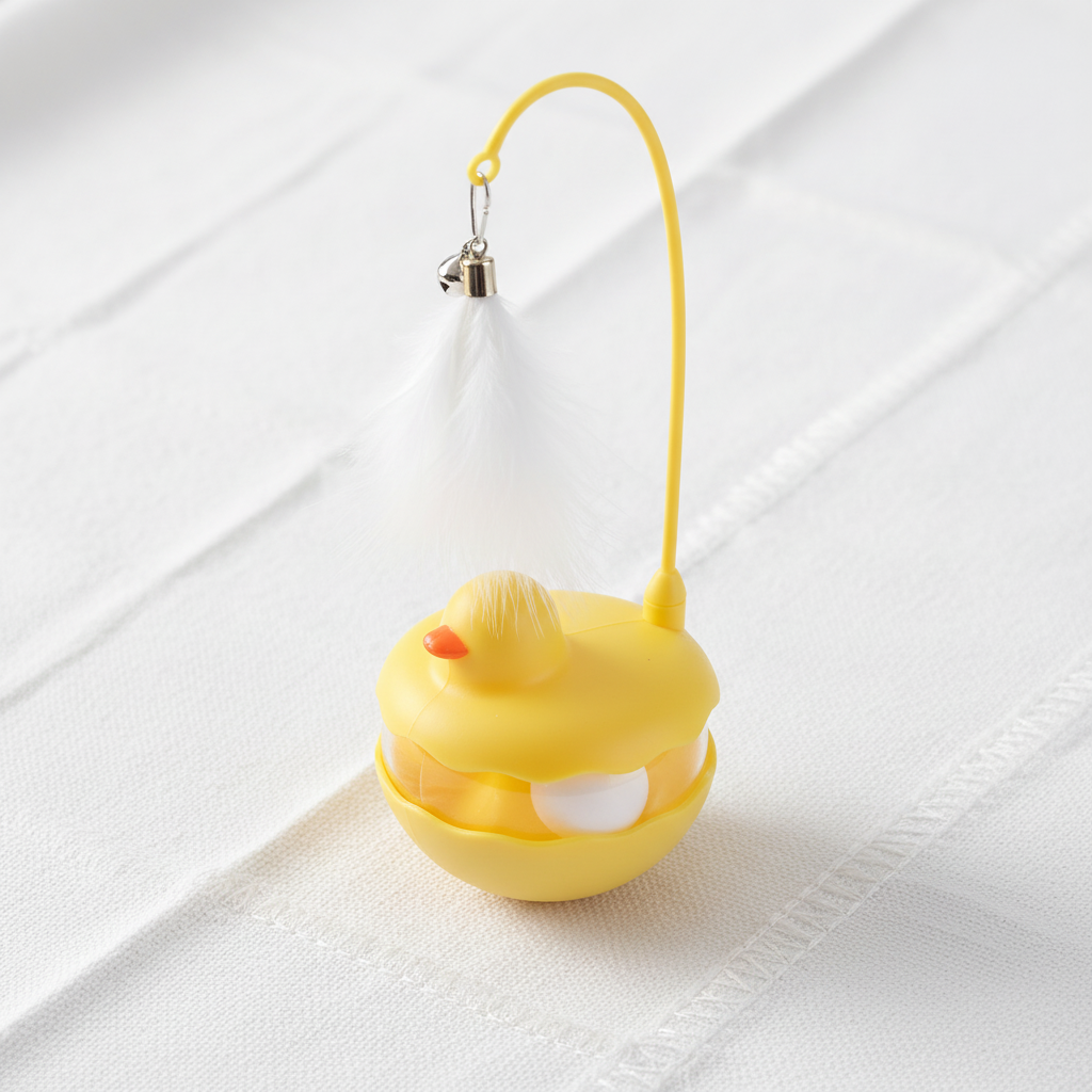 Cat Toys - Interactive Toy For Cat , Kitten Toys, Lightweight Resin Duck Shape Fun Stick For Kitten Play Indoor Outdoor ,Removable And Washable Duck Cat Toy
