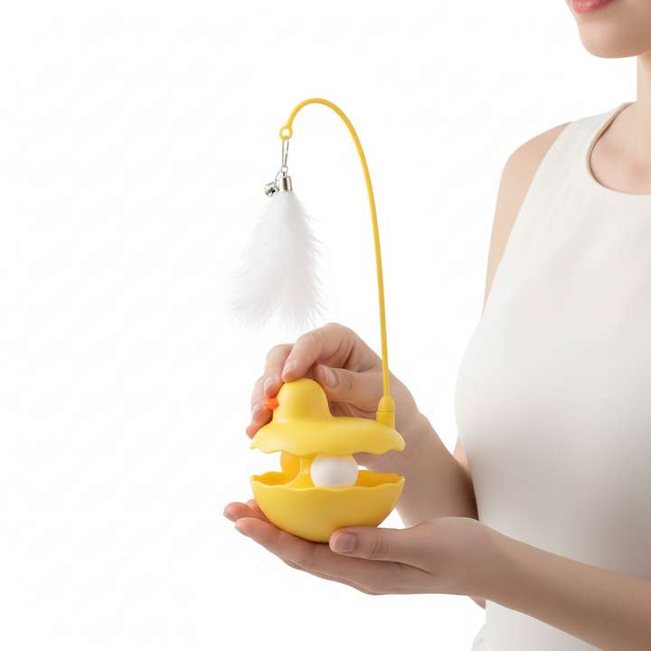 Cat Toys - Interactive Toy For Cat , Kitten Toys, Lightweight Resin Duck Shape Fun Stick For Kitten Play Indoor Outdoor ,Removable And Washable Duck Cat Toy