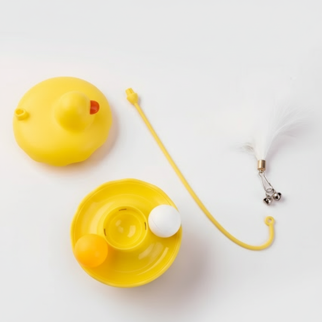 Cat Toys - Interactive Toy For Cat , Kitten Toys, Lightweight Resin Duck Shape Fun Stick For Kitten Play Indoor Outdoor ,Removable And Washable Duck Cat Toy