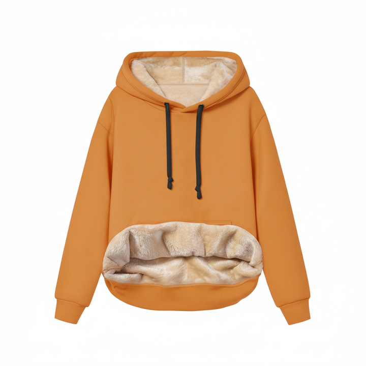 Warm Berber Fleece Pocket Hooded Sweatshirt Coat