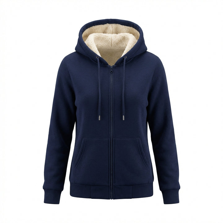 Warm Berber Fleece Pocket Hooded Sweatshirt Coat