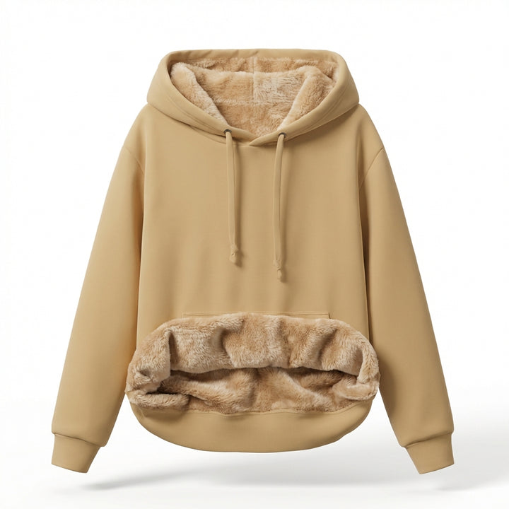 Warm Berber Fleece Pocket Hooded Sweatshirt Coat