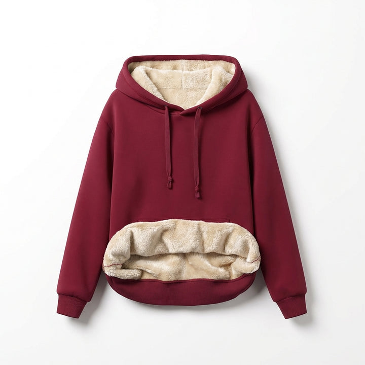Warm Berber Fleece Pocket Hooded Sweatshirt Coat