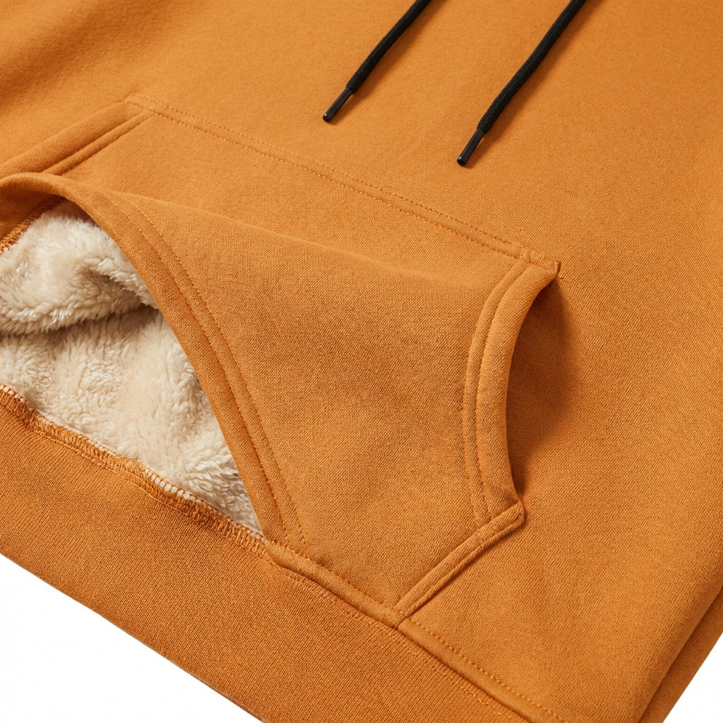 Warm Berber Fleece Pocket Hooded Sweatshirt Coat