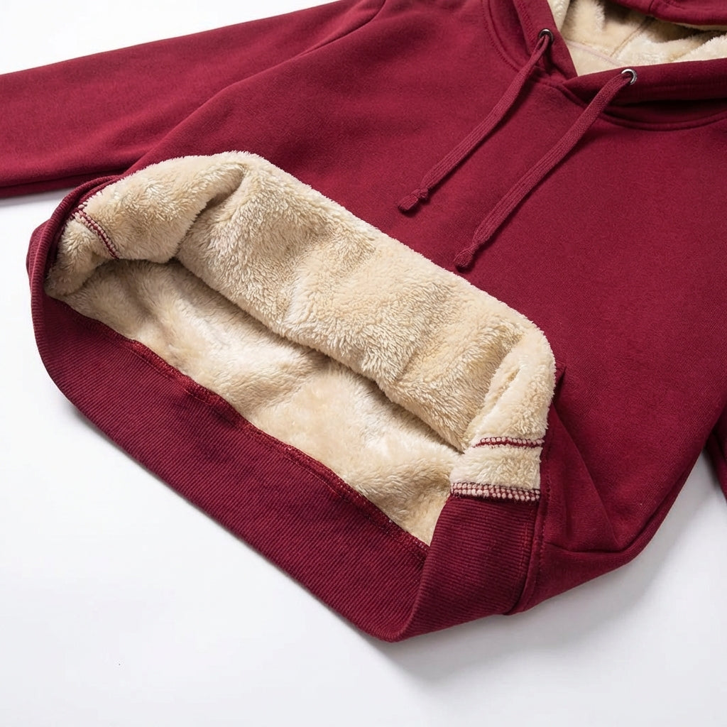 Warm Berber Fleece Pocket Hooded Sweatshirt Coat