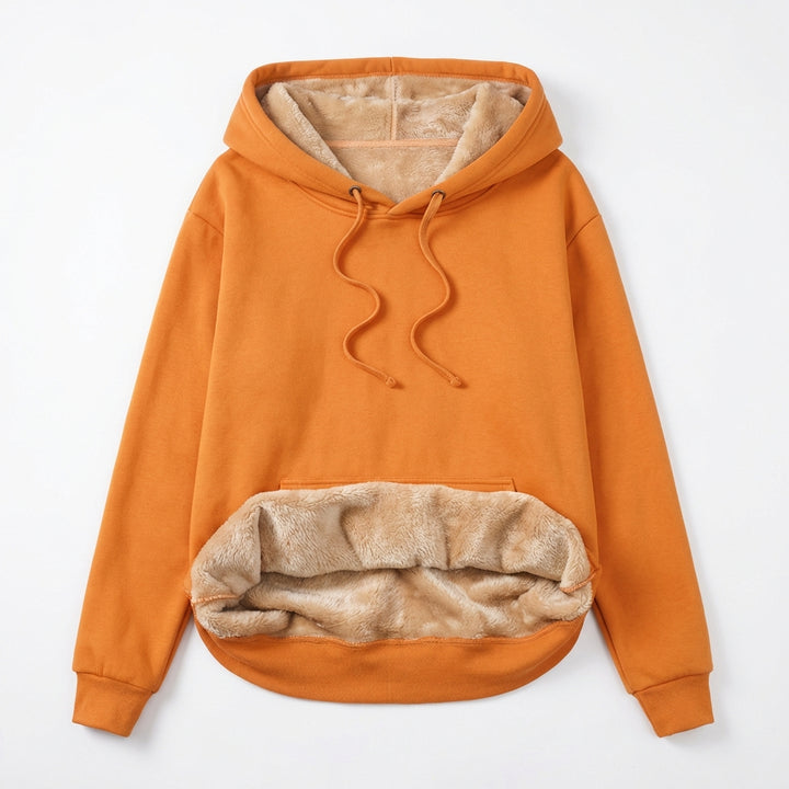 Warm Berber Fleece Pocket Hooded Sweatshirt Coat