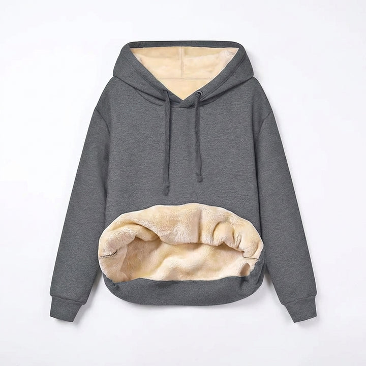 Warm Berber Fleece Pocket Hooded Sweatshirt Coat
