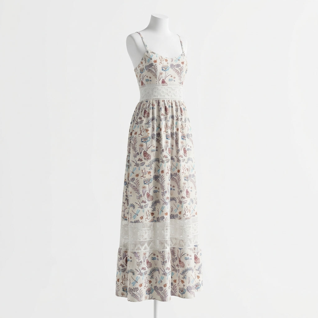 Women's Sleeveless Suspender Floral Dress