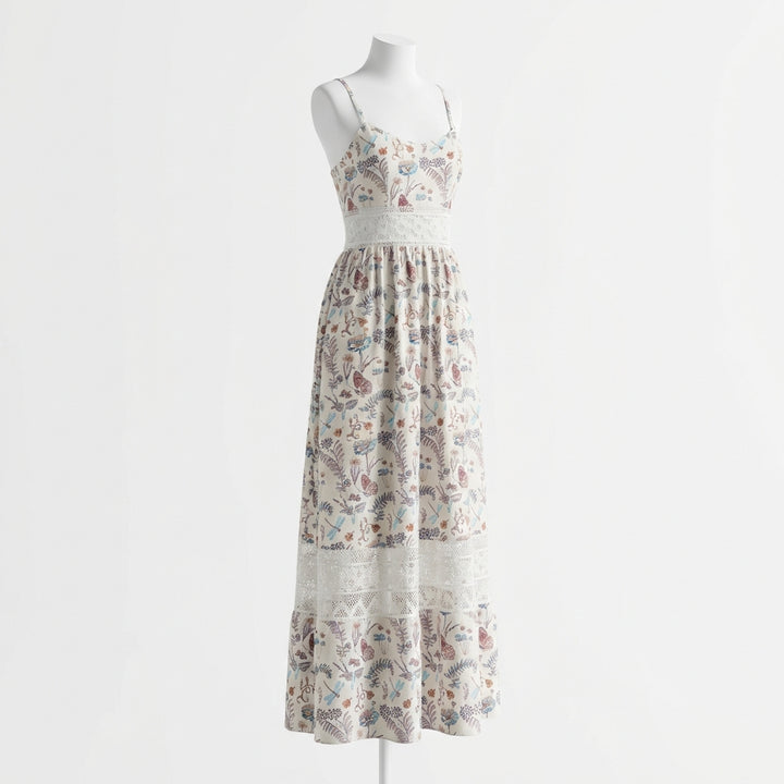 Women's Sleeveless Suspender Floral Dress