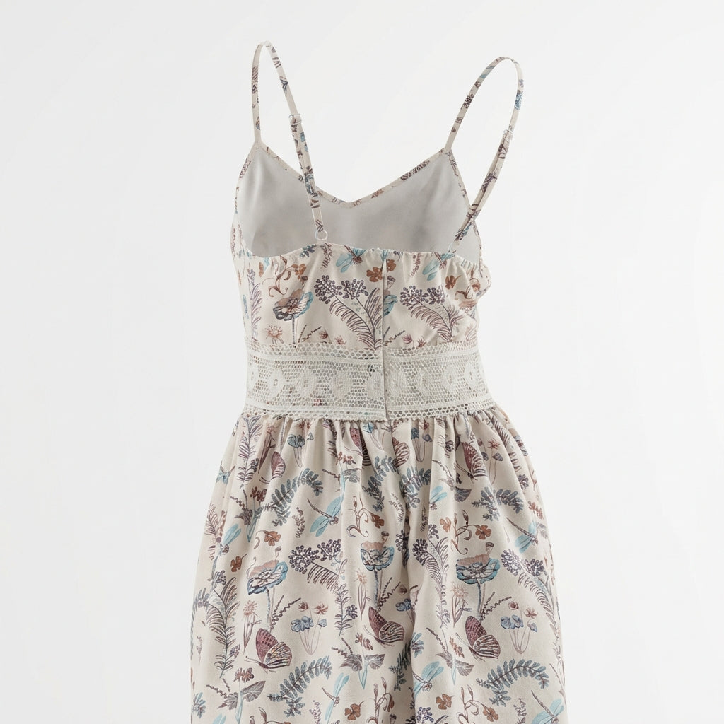Women's Sleeveless Suspender Floral Dress