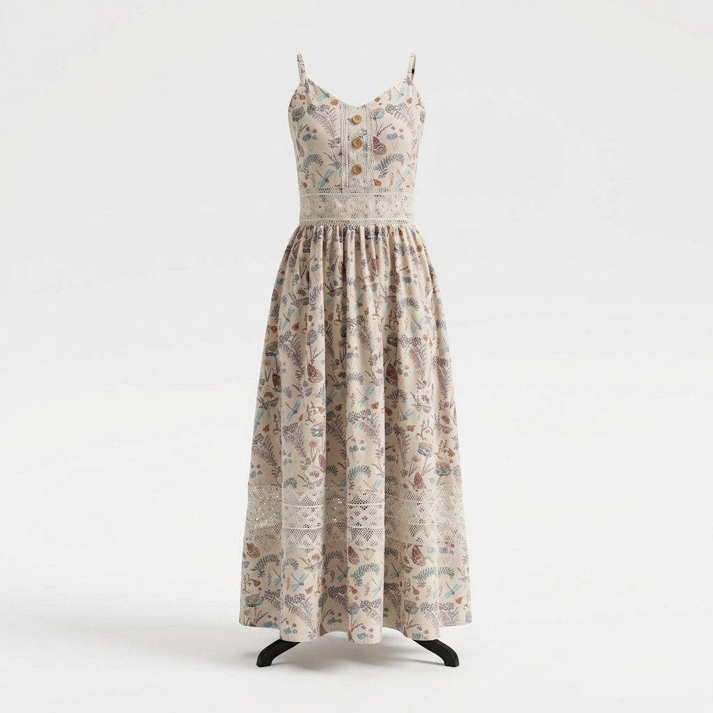 Women's Sleeveless Suspender Floral Dress