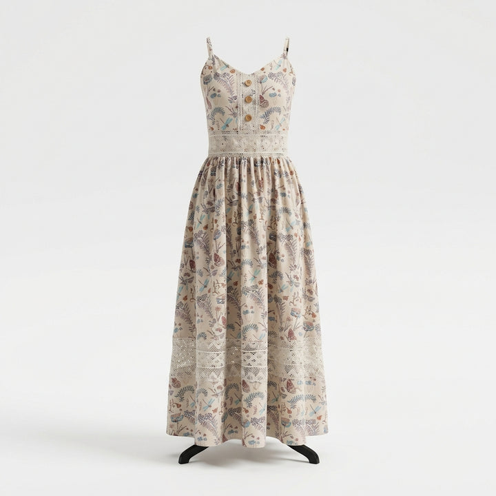 Women's Sleeveless Suspender Floral Dress