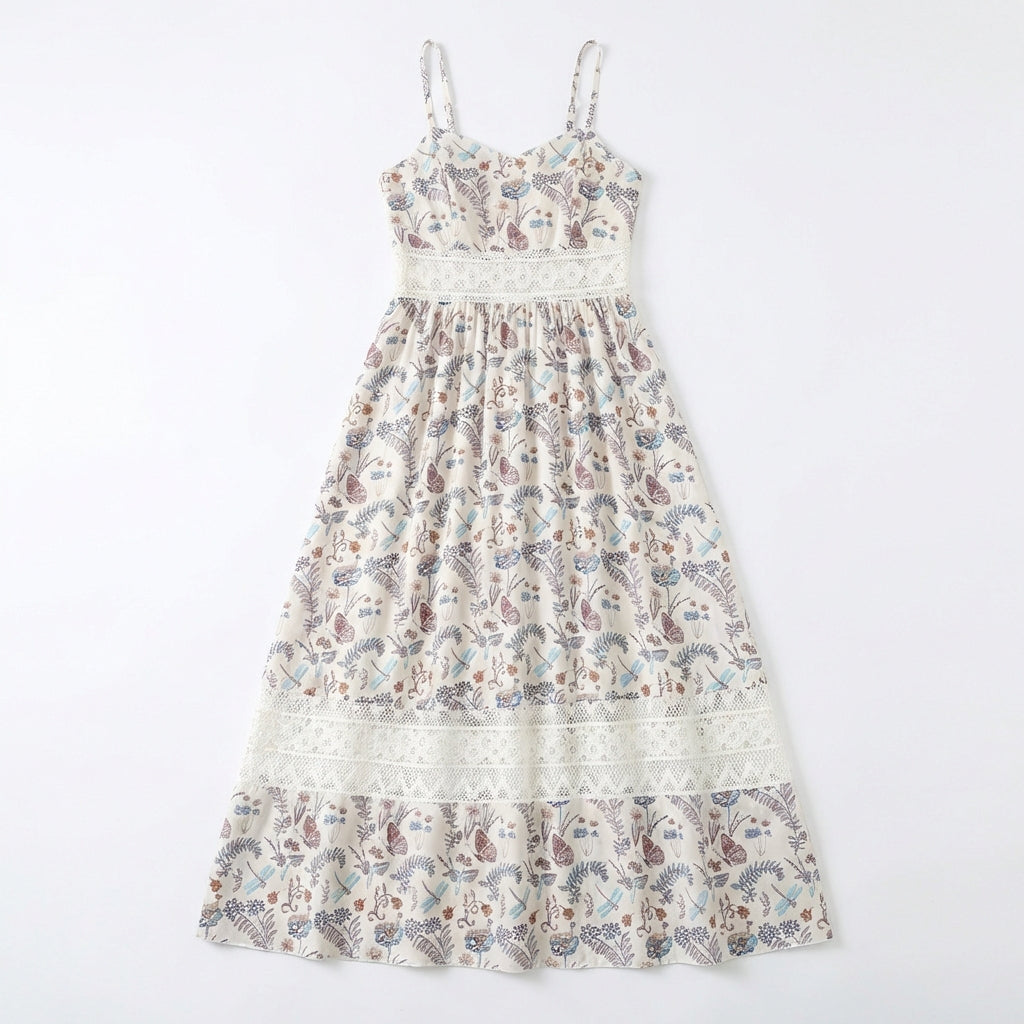 Women's Sleeveless Suspender Floral Dress