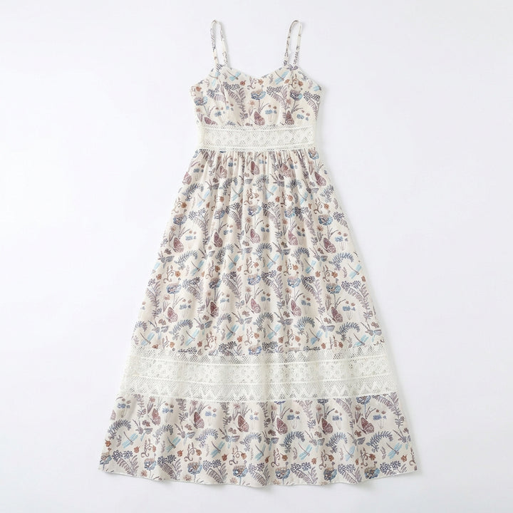 Women's Sleeveless Suspender Floral Dress