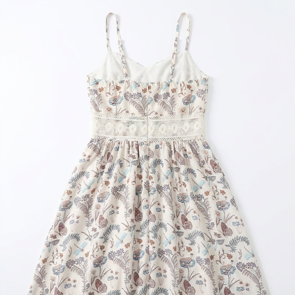 Women's Sleeveless Suspender Floral Dress
