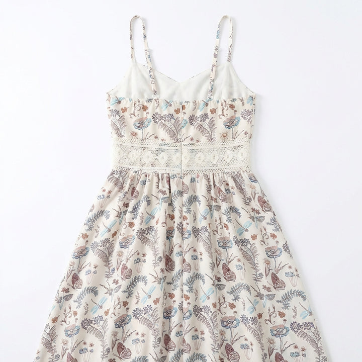 Women's Sleeveless Suspender Floral Dress