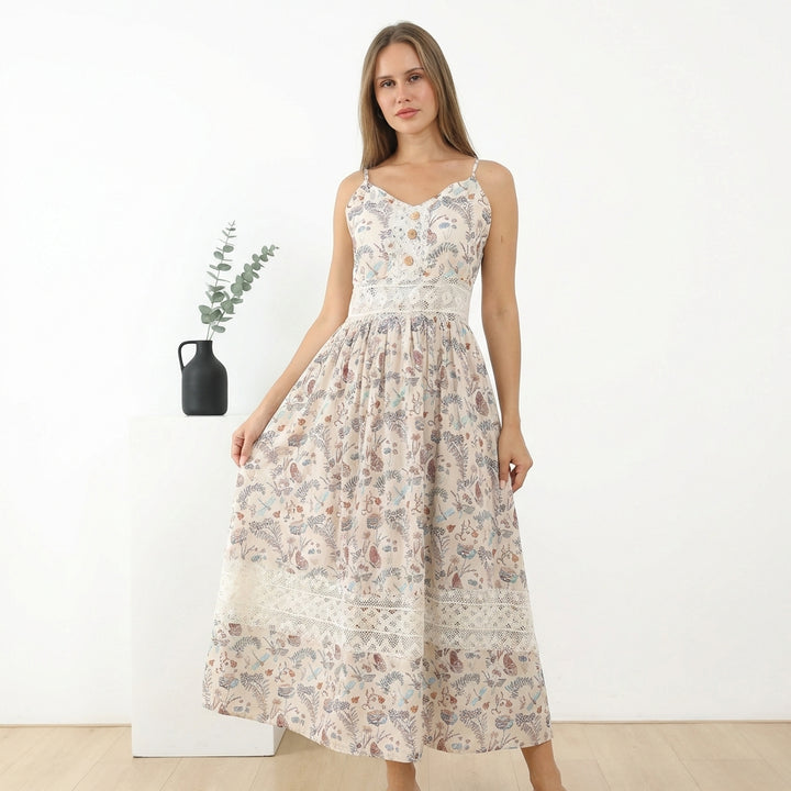 Women's Sleeveless Suspender Floral Dress