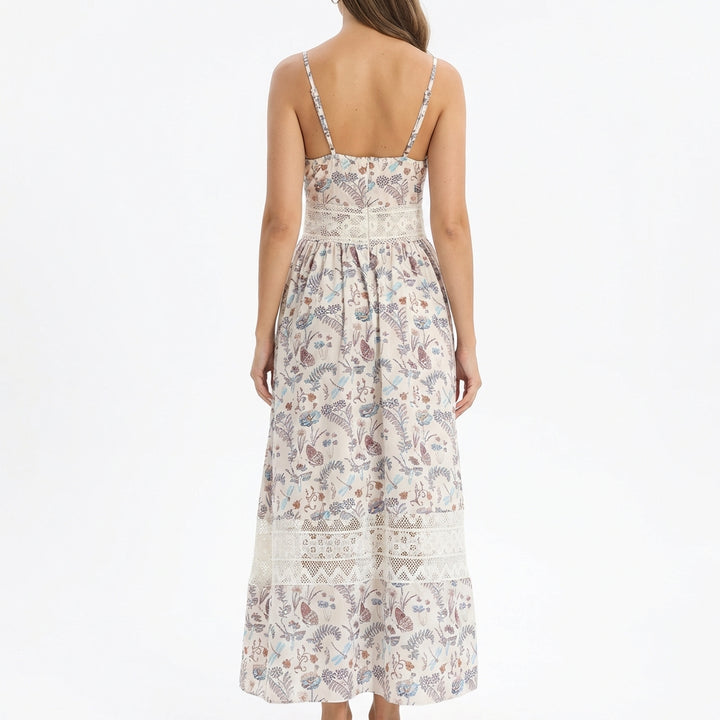 Women's Sleeveless Suspender Floral Dress