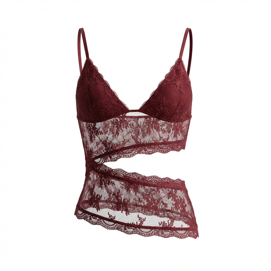 Lace Stitched Backless Small Sling Women V Neck Tank Top Underwear Vest Candy Color Bralette Clothes