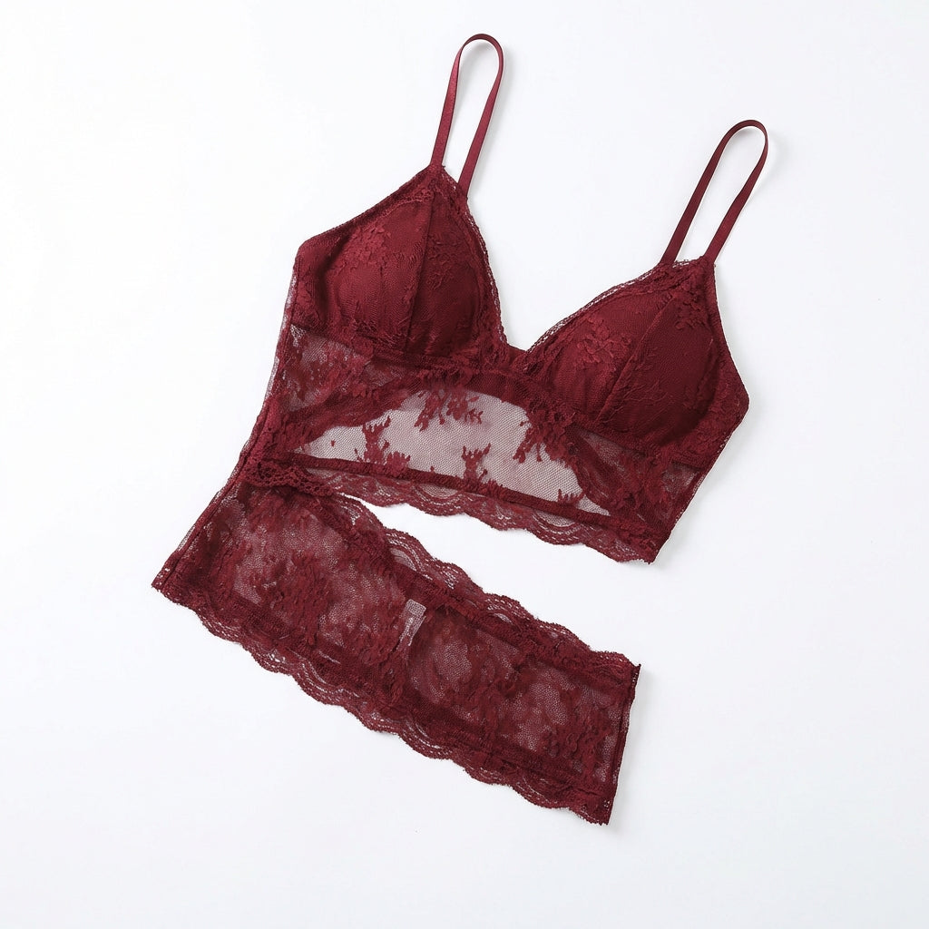 Lace Stitched Backless Small Sling Women V Neck Tank Top Underwear Vest Candy Color Bralette Clothes