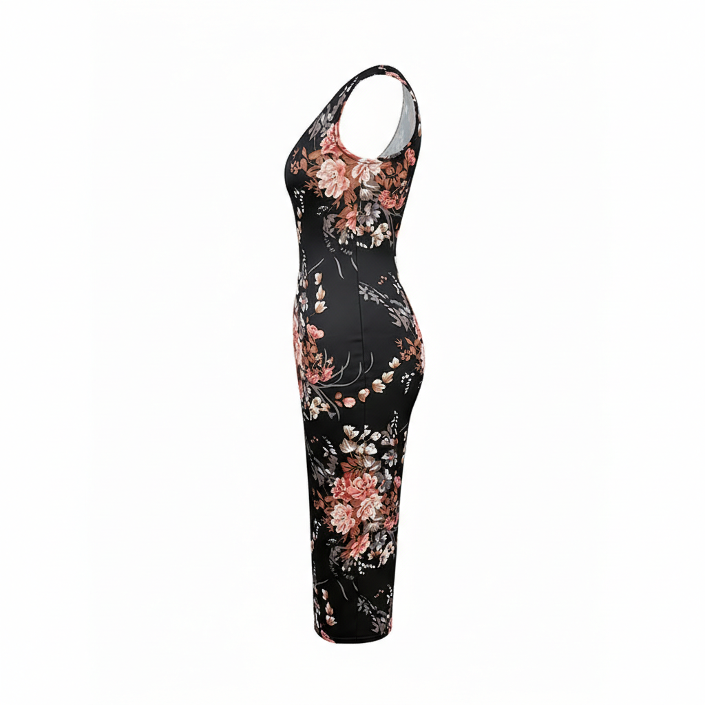 Women’s One Shoulder Bodycon Dresses Summer Ruched High Split Floral Beach Cocktail Wedding Guest Dress