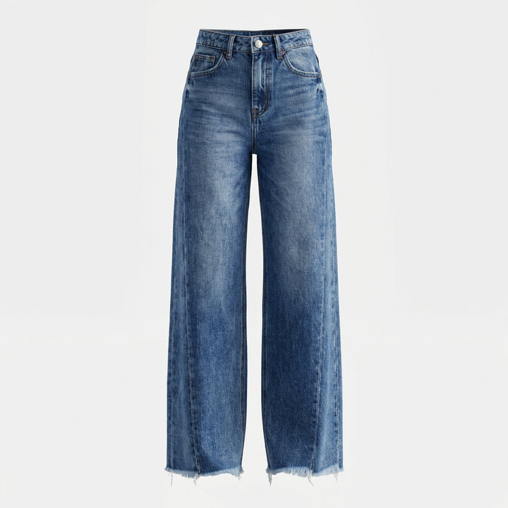 Women's High-Waisted Straight Leg Jeans – Slim Fit Denim with Pockets