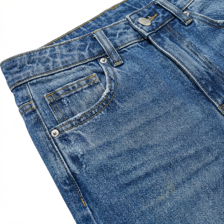 Women's High-Waisted Straight Leg Jeans – Slim Fit Denim with Pockets